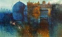 A. Q. Arif, 25 x 42 Inch, Oil on Canvas, Cityscape Painting, AC-AQ-557